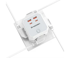Wozinsky WKZ-4B Power Cube 4x AC 2x USB-A 2x USB-C PD 20 W 4000 W - Baltas