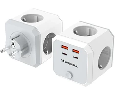Wozinsky WKZ-4B Power Cube 4x AC 2x USB-A 2x USB-C PD 20 W 4000 W - Baltas