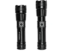 Wozinsky WLT-15W 15W 1500lm CREE IP65 taktinis žibintuvėlis su reguliuojamu spinduliu - Juodas