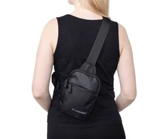 Wozinsky WMS-W1 Unisex Mini Shoulder Bag Atsparus vandeniui Dual-Compartment for Phone - Juodas