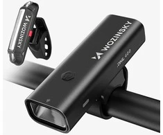 Wozinsky WSBLB2 Front (400 lm) and Rear USB-C Bike Light Set – juodos spalvos