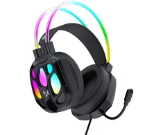 Wozinsky WSG-1118 Ausinės su laidu Žaidimams su mikrofonu ir RGB Backlight - Juodas