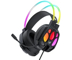 Wozinsky WSG-1118 Ausinės su laidu Žaidimams su mikrofonu ir RGB Backlight - Juodas