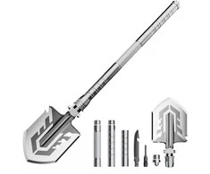 Wozinsky WSS-211 survival bushcraft shovel multifunctional knife breaker flint whistle harpoon 21 in 1 - pilka