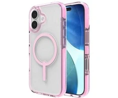 Dėklas ZAGG Santa Cruz Snap MagSafe Case for iPhone 17 - Clear Rožinė