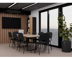 Top E Shop 4-ių konferencijų salės kėdžių komplektas, juodas