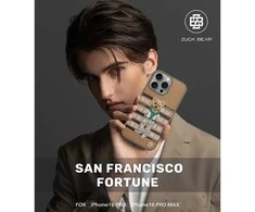 4Tel ZUCK BEAR dėklas SAN FRANCISCO FORTUNE skirtas IPHONE 16 auksiniam meškučiui