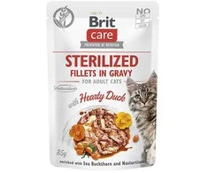 Brit Care Sterilized Fillets in Gravy antiena konservai katėms su antiena, 85 g