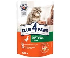 Club 4 Paws konservai katėms su antiena padaže, 100 g