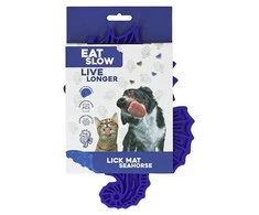 Eat Slow Live Longer Eat Slow Seahorse laižymo kilimėlis, mėlynas