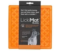 Lickimat LICKI MAT - Šuns dubuo Buddy oranžinis 20x20 cm - (645.5350)