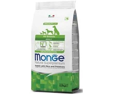 Monge adult sausas pašaras (triušiena, ryžiai, bulvės) 2,5kg