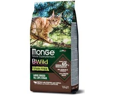 Monge BWild Large Breed maistas katėms su buivoliena, 1.5kg