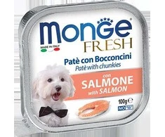 Monge Fresh paštetas šunims su lašišos gabalėliais 100g