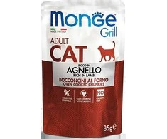 Monge GRILL Adult konservuotas pašaras katėms su ėriena 85g