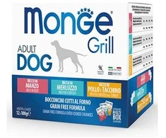 Monge Grilis Mix konservų rinkinys šunims su jautiena, menke ir vištiena, 12x100 g
