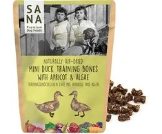 Sanadog Mini Bones antienos skanėstai su abrikosais ir dumbliais, 100 g
