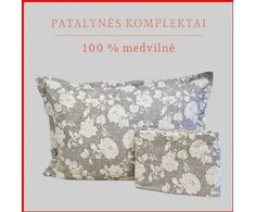 100 proc. medvilnės patalynės komplektas - Antklodės užvalkalas 160x200 cm. + pagalvės užvalkalas 50x70 cm. (1 vnt.)