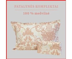 100 proc. medvilnės patalynės komplektas - Antklodės užvalkalas 220x200 cm. + pagalvės užvalkalai 50x70 cm. (2 vnt.)