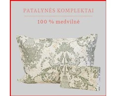 100 proc. medvilnės patalynės komplektas - Antklodės užvalkalas 200x200 cm. + pagalvės užvalkalai 50x70 cm. (2 vnt.)