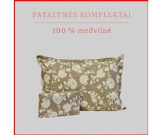 100 proc. medvilnės patalynės komplektas - Antklodės užvalkalas 200x200 cm. + pagalvės užvalkalai 50x70 cm. (2 vnt.)