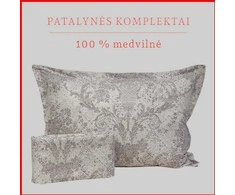 100 proc. medvilnės patalynės komplektas - Antklodės užvalkalas 140x200 cm. + pagalvės užvalkalas 50x70 cm. (1 vnt.)