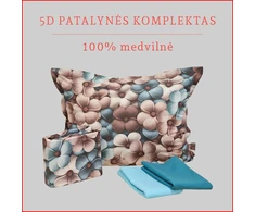 5D Patalynės komplektas - Antklodės užvalkalas 160x200 cm. + pagalvės užvalkalas 50x70 cm. (1 vnt.)