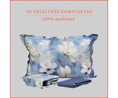 5D patalynės komplektas - Antklodės užvalkalas 200x200 cm. + pagalvės užvalkalai 50x70 cm. (2 vnt.)