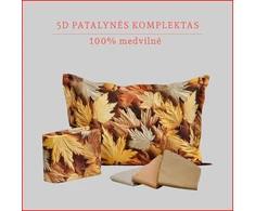 5D Patalynės komplektas - Antklodės užvalkalas 160x200 cm. + pagalvės užvalkalas 50x70 cm. (1 vnt.)