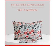 100 proc. medvilnės patalynės komplektas - Antklodės užvalkalas 160x200 cm. + pagalvės užvalkalas 50x70 cm. (1 vnt.)