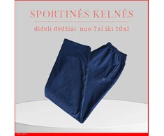 Blue 6-10xl klasikinės sportinės kelnės - Navy mėlynas - 8XL/7 - juosmuo - 49/67cm., klubai - 76cm.