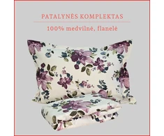 Flanelės patalynės komplektas - Antklodės užvalkalas 200x220 cm. + pagalvės užvalkalai 50x70 cm. (2 vnt.)