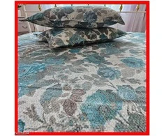 Glamžyto medvilninio audinio antklodės ir pagalvės užvalkalų patalynės komplektas - Antklodės užvalkalas 200x200 cm. + pagalvės užvalkalai 50x70 cm. (2 vnt.)