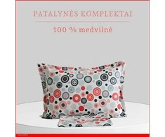 Medvilnės pagalvės užvalkalas - 50x70 cm. be užtrauktuko
