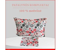 Medvilnės pagalvės užvalkalas - 50x70 cm. su užtrauktuku