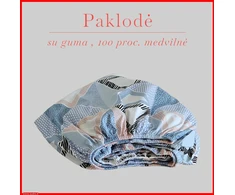 Paklodė su guma 100/140/160/180x200+30cm. - 200x200+30cm.