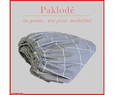 Paklodė su guma 100/140/160/180/200x200+20cm. - 100x200+20cm.
