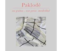 Paklodė su guma 100/140/160/180/200x200+20cm. - 180x200+20cm.