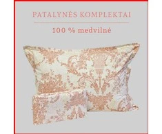 100 proc. medvilnės patalynės komplektas - Antklodės užvalkalas 140x200 cm. + 1 pagalvės užvalkalas 50x70 cm. be užtrauktuko.