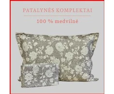 100 proc. medvilnės patalynės komplektas - Antklodės užvalkalas 160x200 cm. + pagalvės užvalkalas 50x70 cm. (1 vnt.)