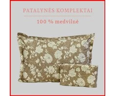 100 proc. medvilnės patalynės komplektas - Antklodės užvalkalas 160x200 cm. + pagalvės užvalkalas 50x70 cm. (1 vnt.)