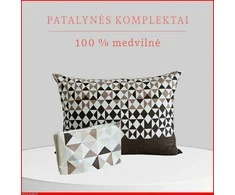100 proc. medvilnės patalynės komplektas - Antklodės užvalkalas 220x200 cm. +2 pagalvės užvalkalai 50x70 cm. be užtrauktuko.