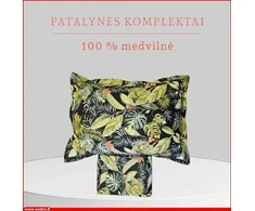 Patalynės komplektas - Antklodės užvalkalas 140x200 cm. + 1 pagalvės užvalkalas 50x70 cm. be užtrauktuko.