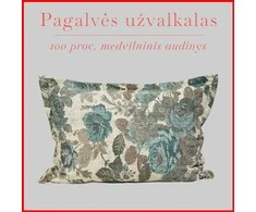 Glamžyto medvilninio audinio pagalvės užvalkalas - 70x70 cm. su užtrauktuku