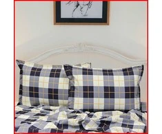 Glamžyto medvilninio audinio antklodės ir pagalvės užvalkalų patalynės komplektas - Antklodės užvalkalas 140x200 cm. + pagalvės užvalkalas 50x70 cm. (1 vnt.)