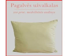 Medvilnės pagalvės užvalkalas - 50x70 cm. su užtrauktuku
