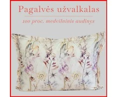 Medvilnės pagalvės užvalkalas - 70x70 cm. su užtrauktuku