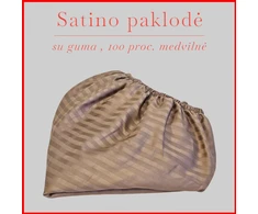 Satino paklodė su guma - 200x200+30cm.