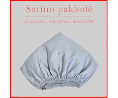 Satino paklodė su guma 100/140/160/180x200+30cm. - 200x200+30cm.