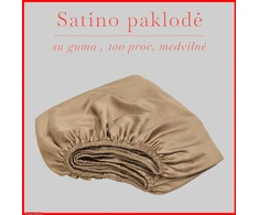 Satino paklodė su guma - 180x200+30cm.